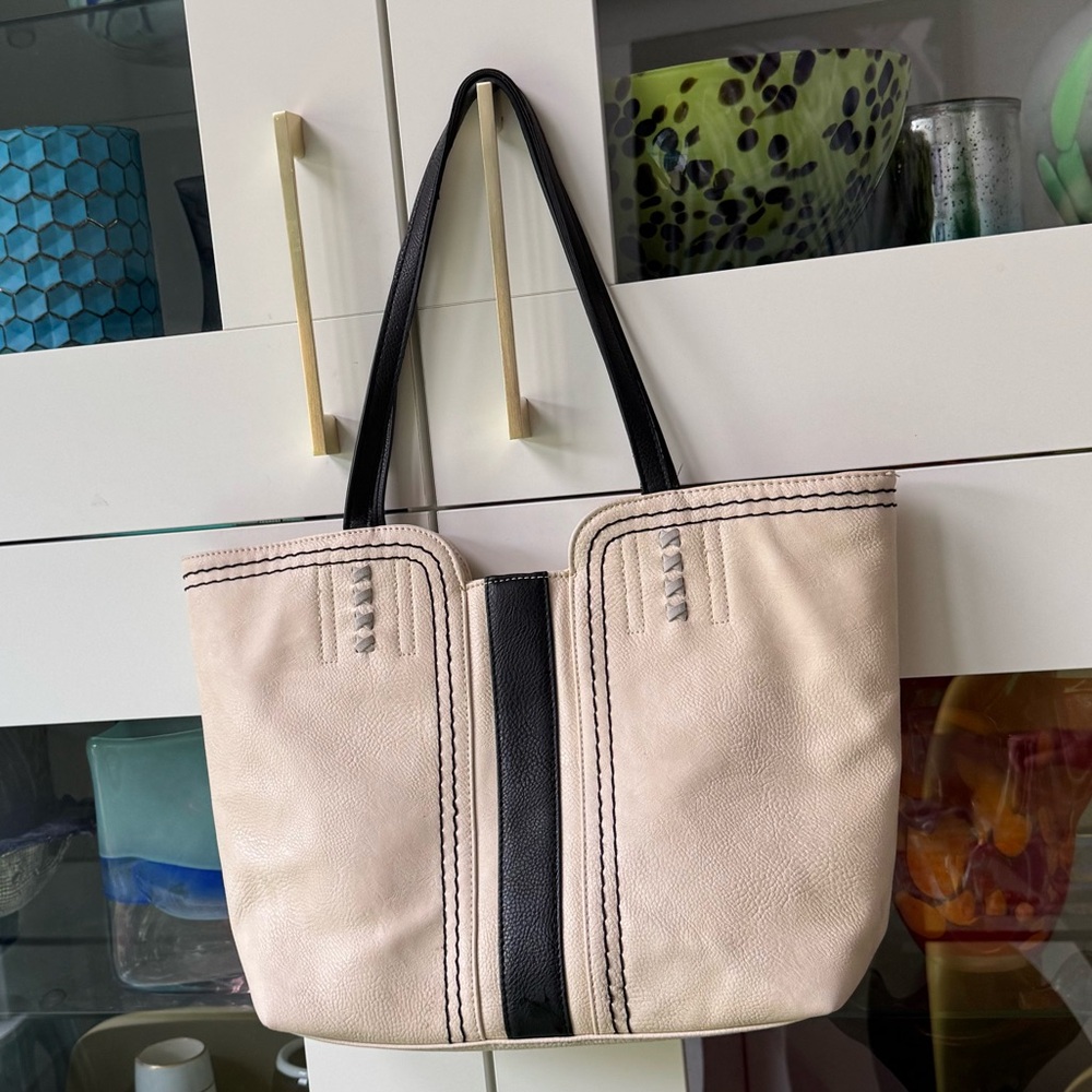 MONTANA WEST Western Bag Tote Shoulder Stitched Leather Ivory Black Gray